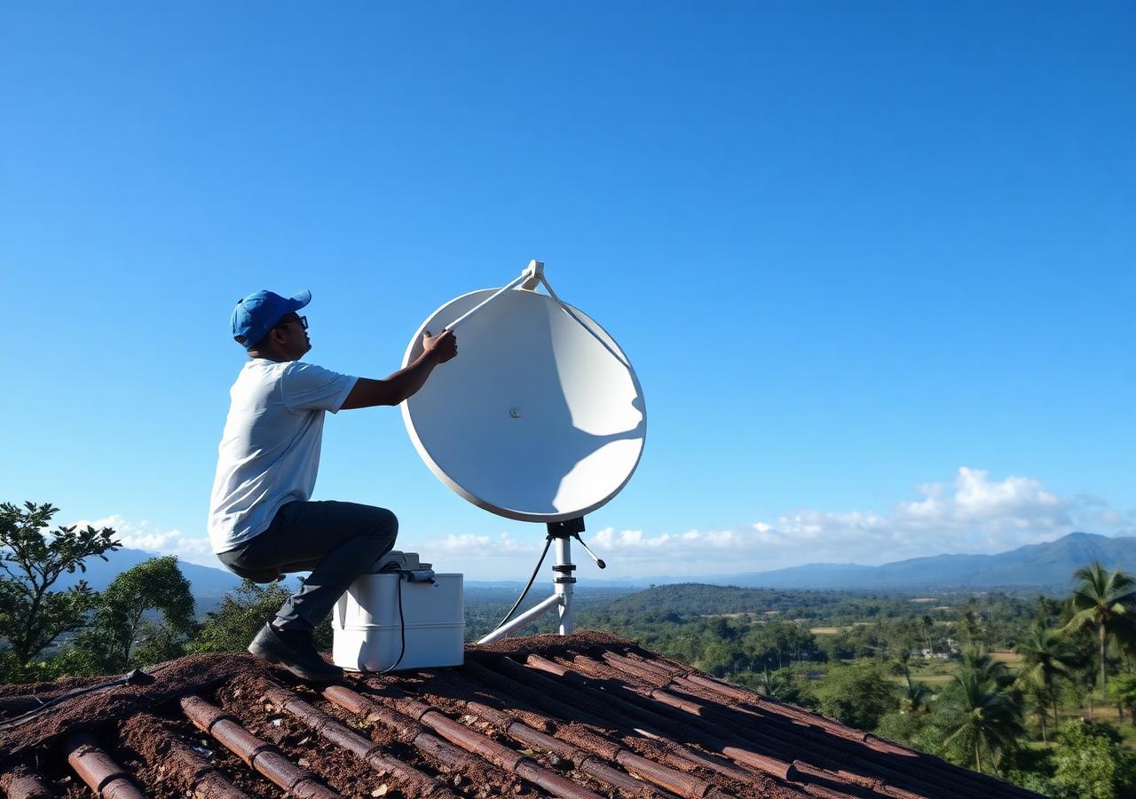 Instalação Starlink rural em fazenda de Roraima